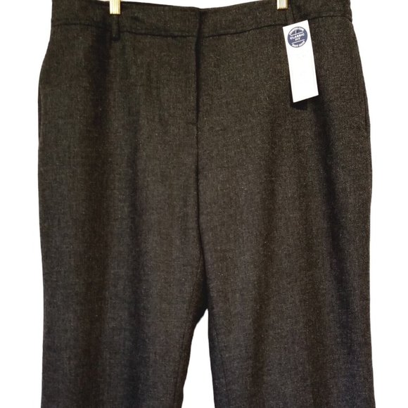 Charter Club Wool Blend Trousers Wms sz 16 Dark Gray Classic Fit Lined NWT - Picture 1 of 11
